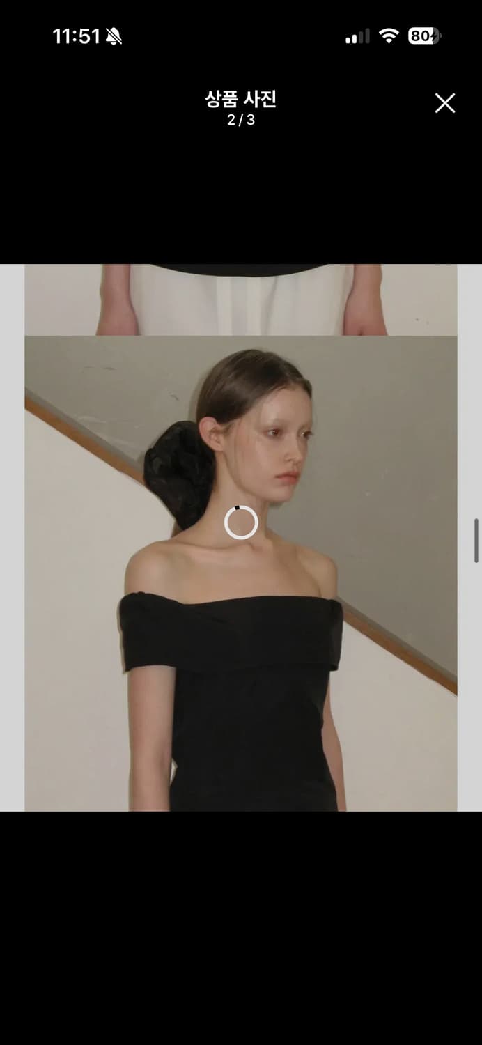 시눈 off shoulder pintuck blouse black 상품이미지2