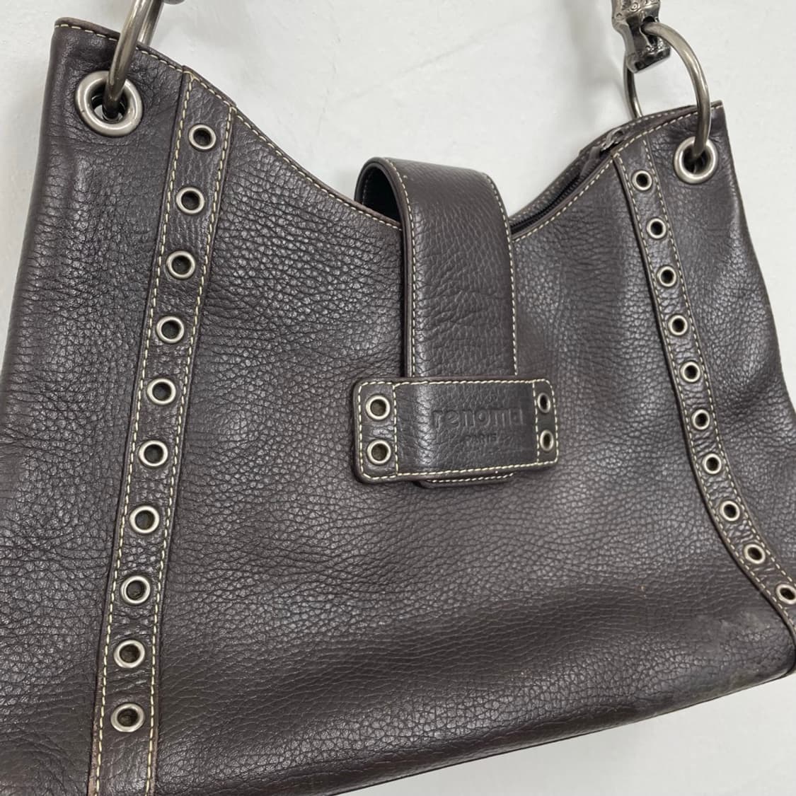 레노마 Renoma 다크브라운 빈티지 레더 숄더백 상품이미지3