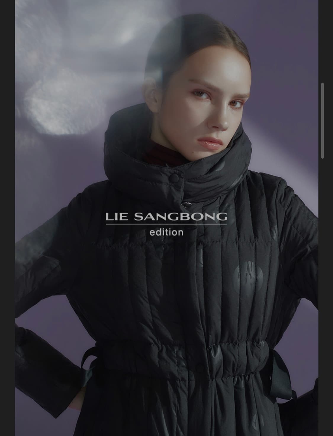 [브랜드] 이상봉에디션 아트 도트 구스다운 롱코트 (아트블랙) 상품이미지1