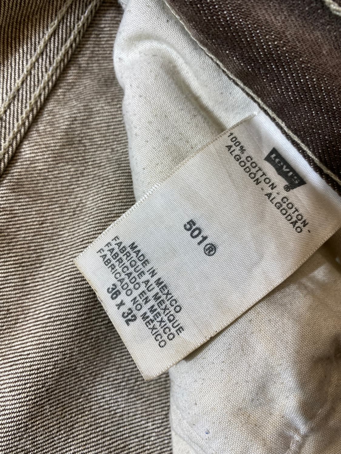 [36] 00s Levi's 501 리바이스 브라운 워시드 데님팬츠 상품이미지8