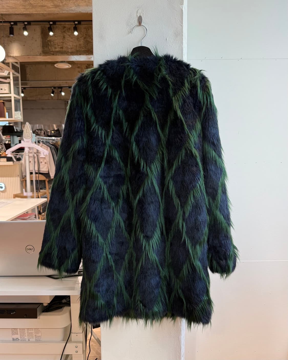 쟈딕 앤 볼테르 블루 그린 패턴 퍼 코트 상품이미지7