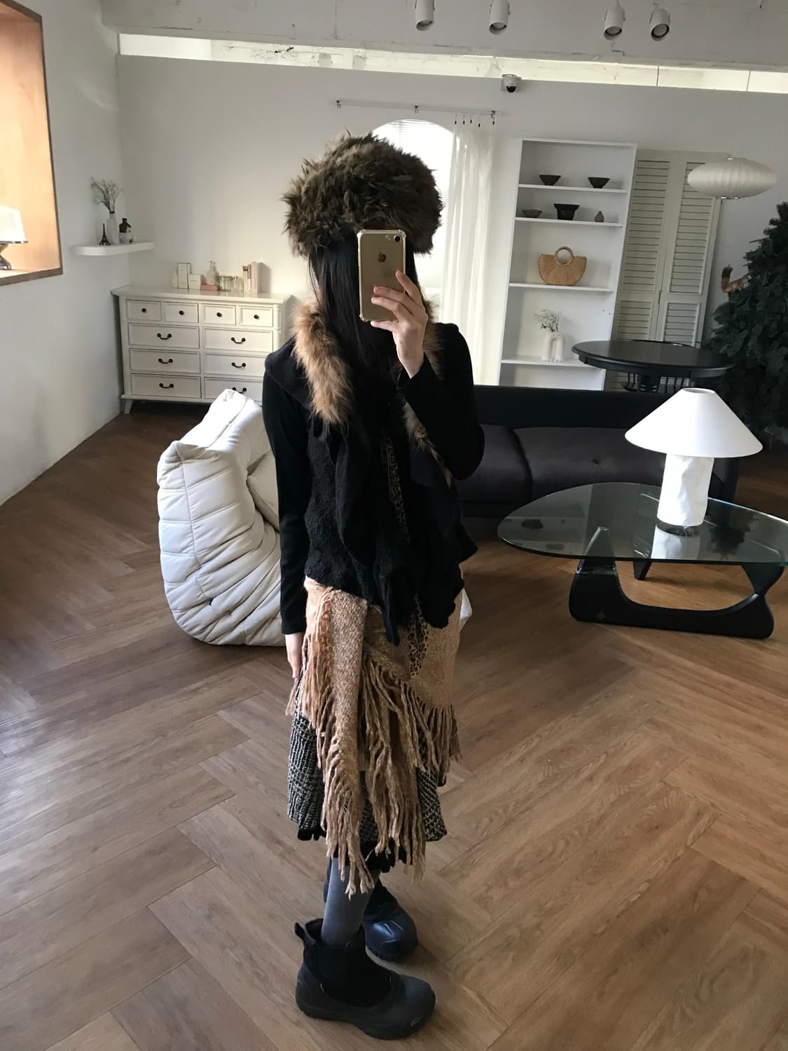 vintage fur vest 상품이미지3
