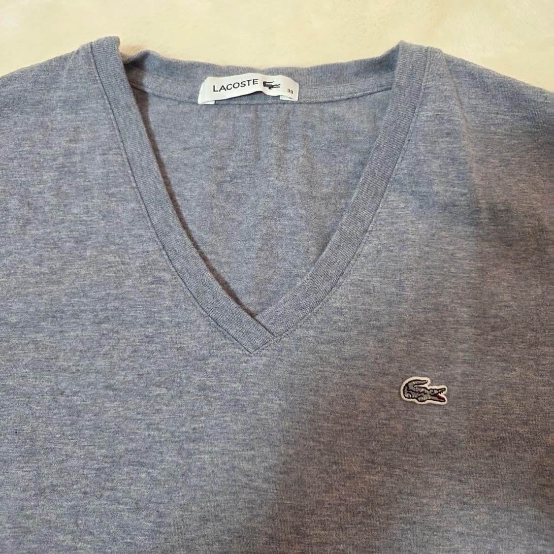 (100)여성 라코스테 슬림 브이넥 반팔 티셔츠 상품이미지2