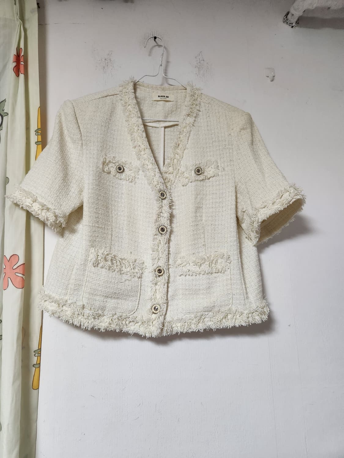 BLACK.SU 트위드 반팔 자켓 아이보리 88 상품이미지1