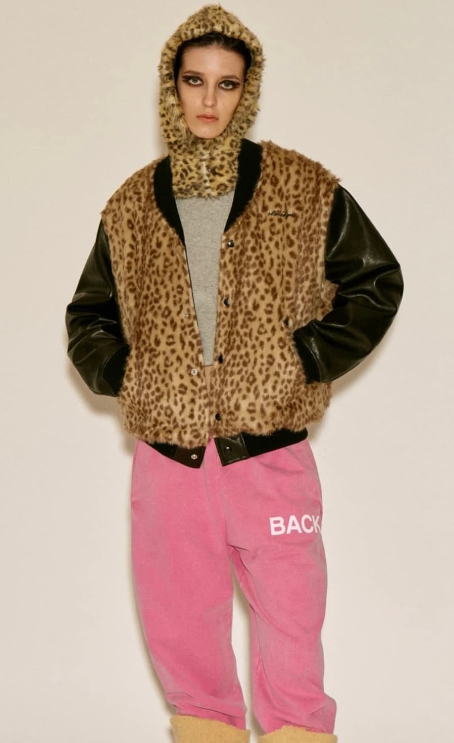 (새상품) Stand Alone 스탠드얼론 레오파드 퍼 자켓 (M) 상품이미지1
