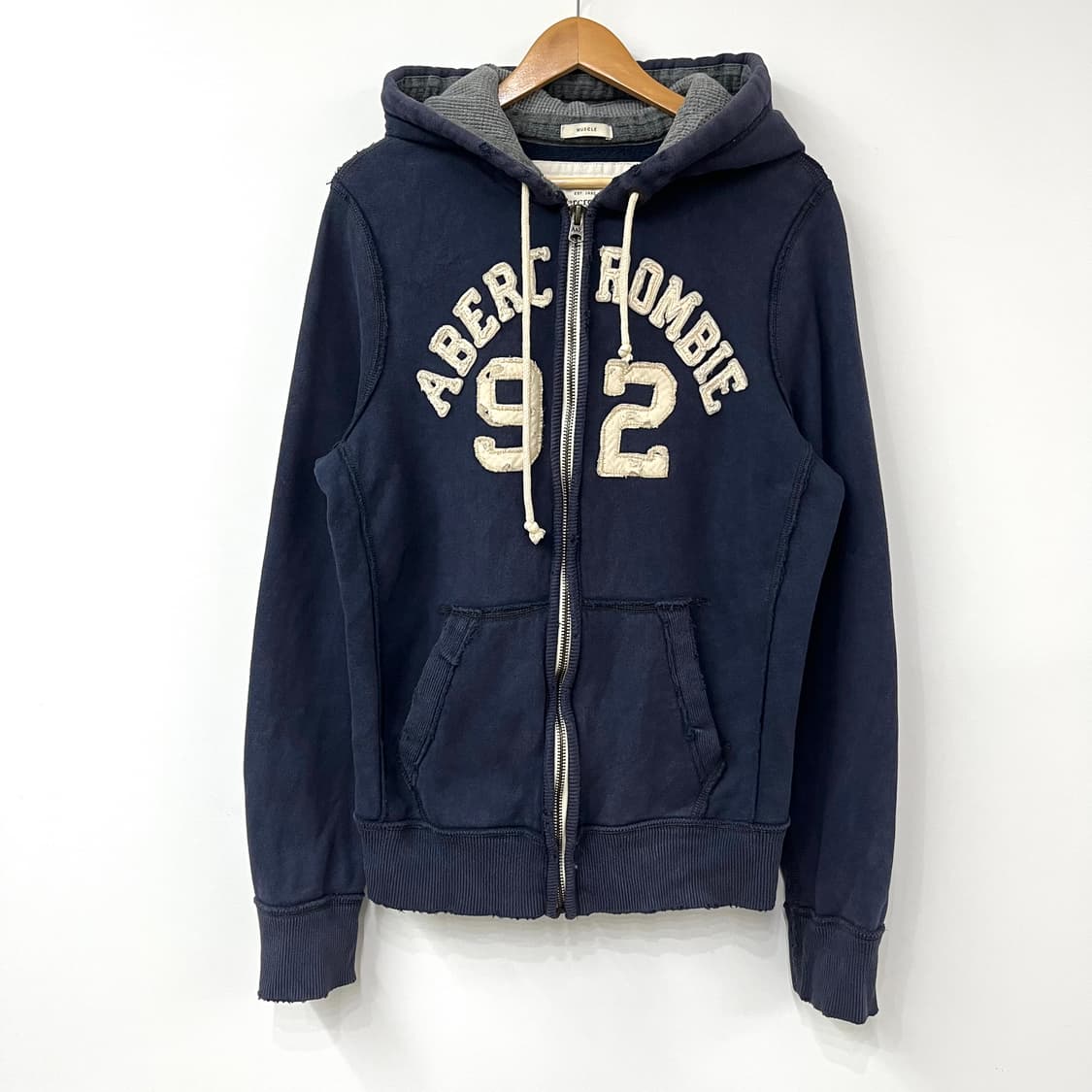 아베크롬비 자수로고 네이비 후드집업 상품이미지2