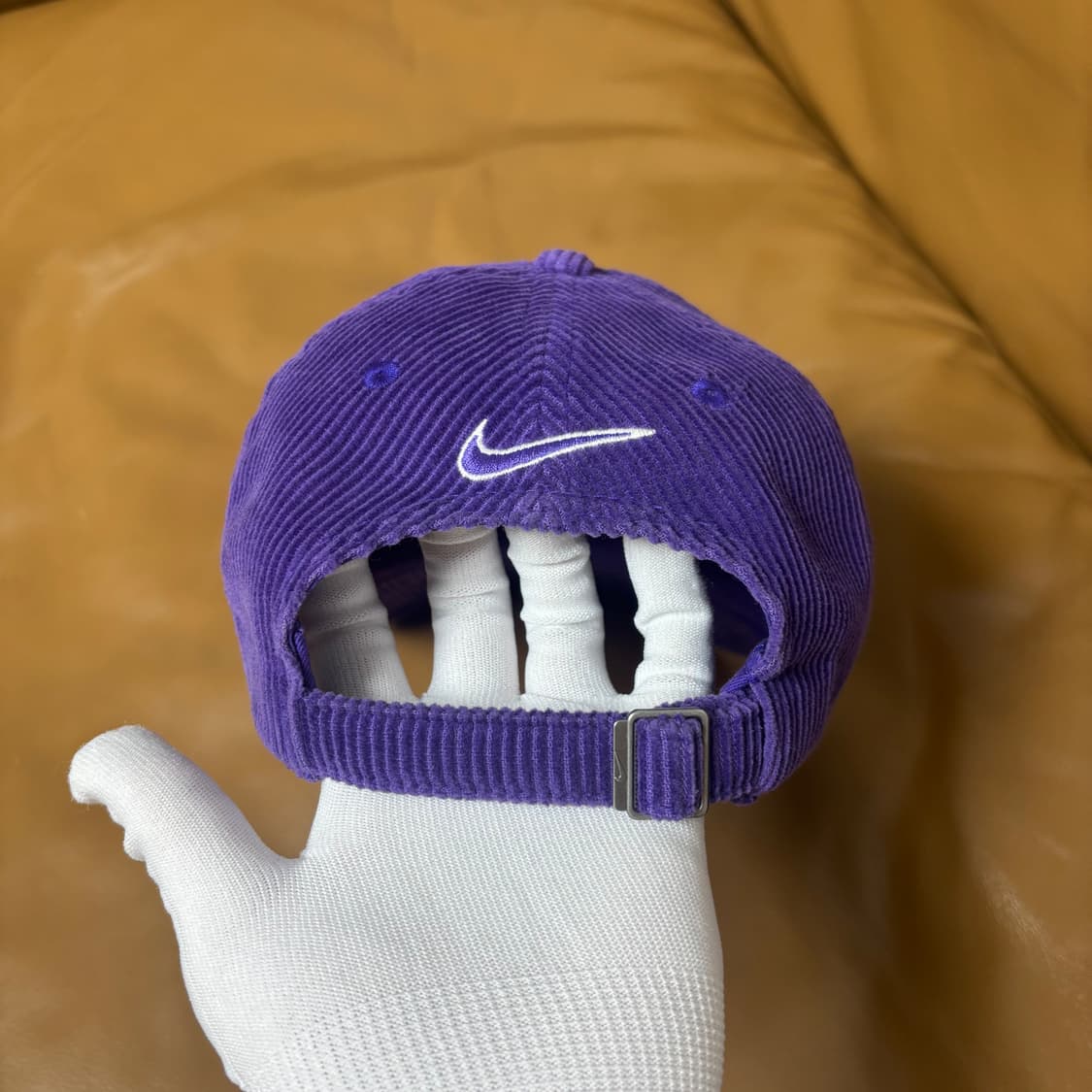 슈프림 나이키 6패널 볼캡 모자 아크 로고 코듀로이 퍼플 상품이미지8