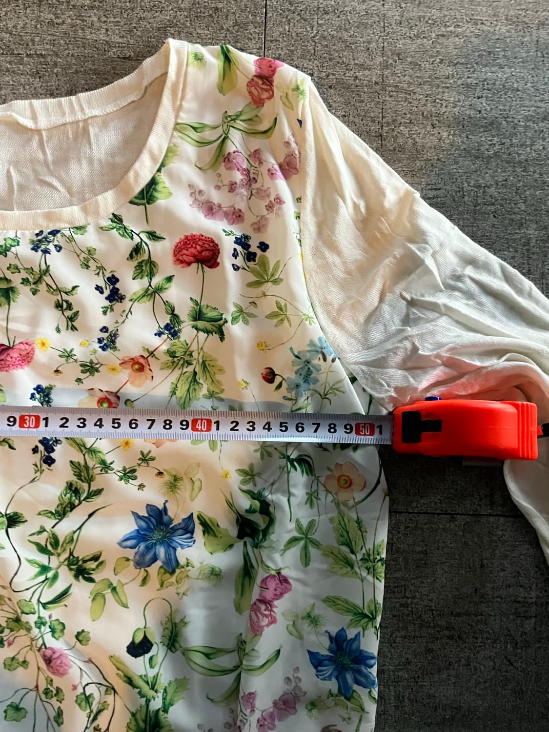 일본빈티지 Sunt 오리엔탈보헤미안 하구미모리걸 플라워 레이어드긴팔티셔츠 상품이미지2