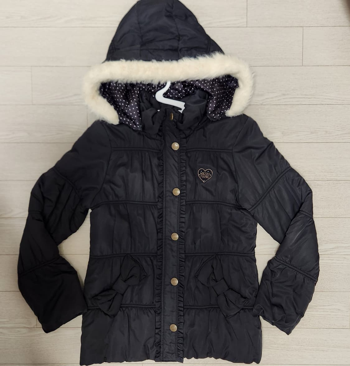 유일매물 메조피아노 갸루 리본 프릴 패딩  상품이미지1