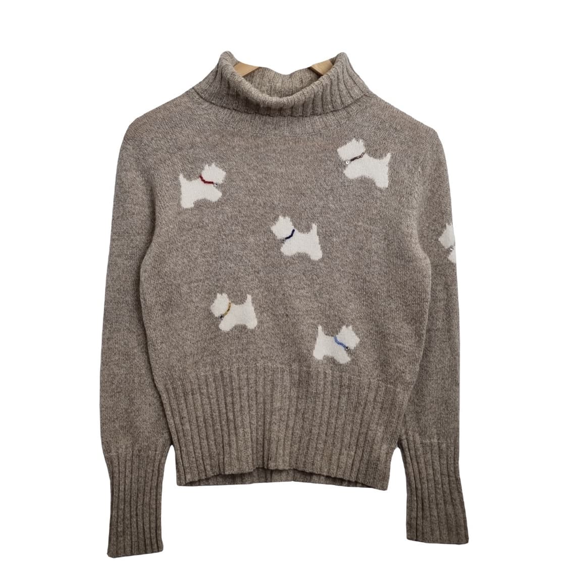 JOVAL 베이지 강아지 패턴 울니트 상품이미지1