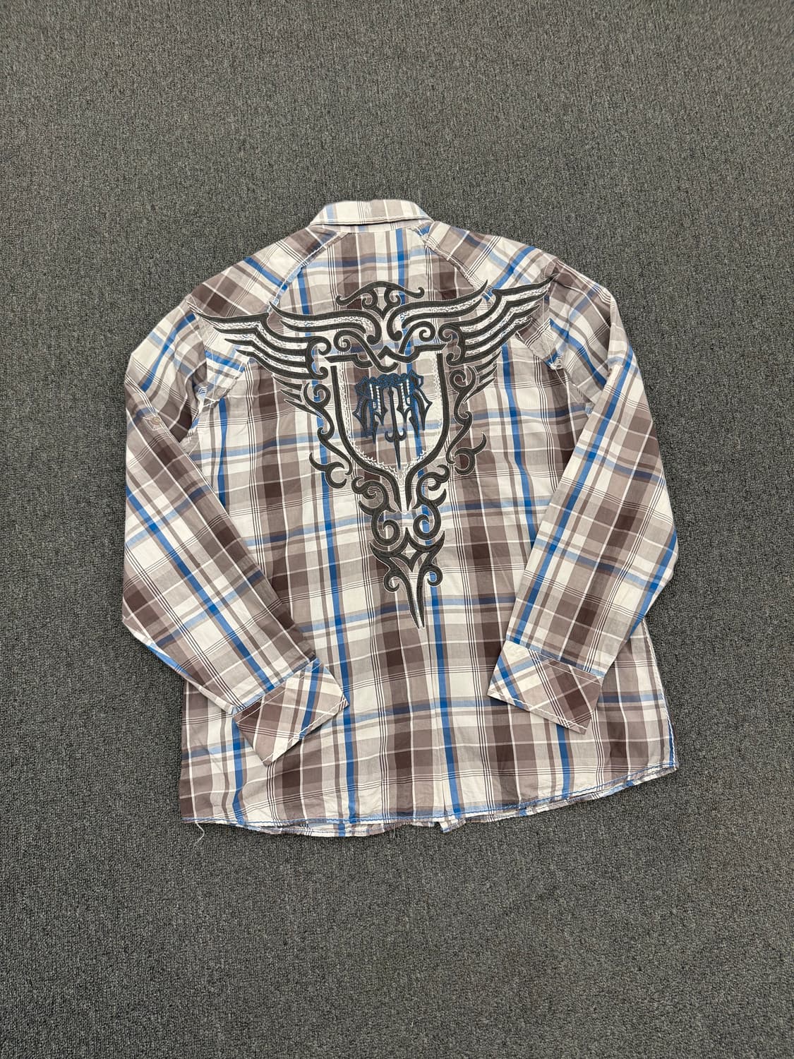 2XL)Roar 빈티지 자수 체크 긴팔셔츠 상품이미지5