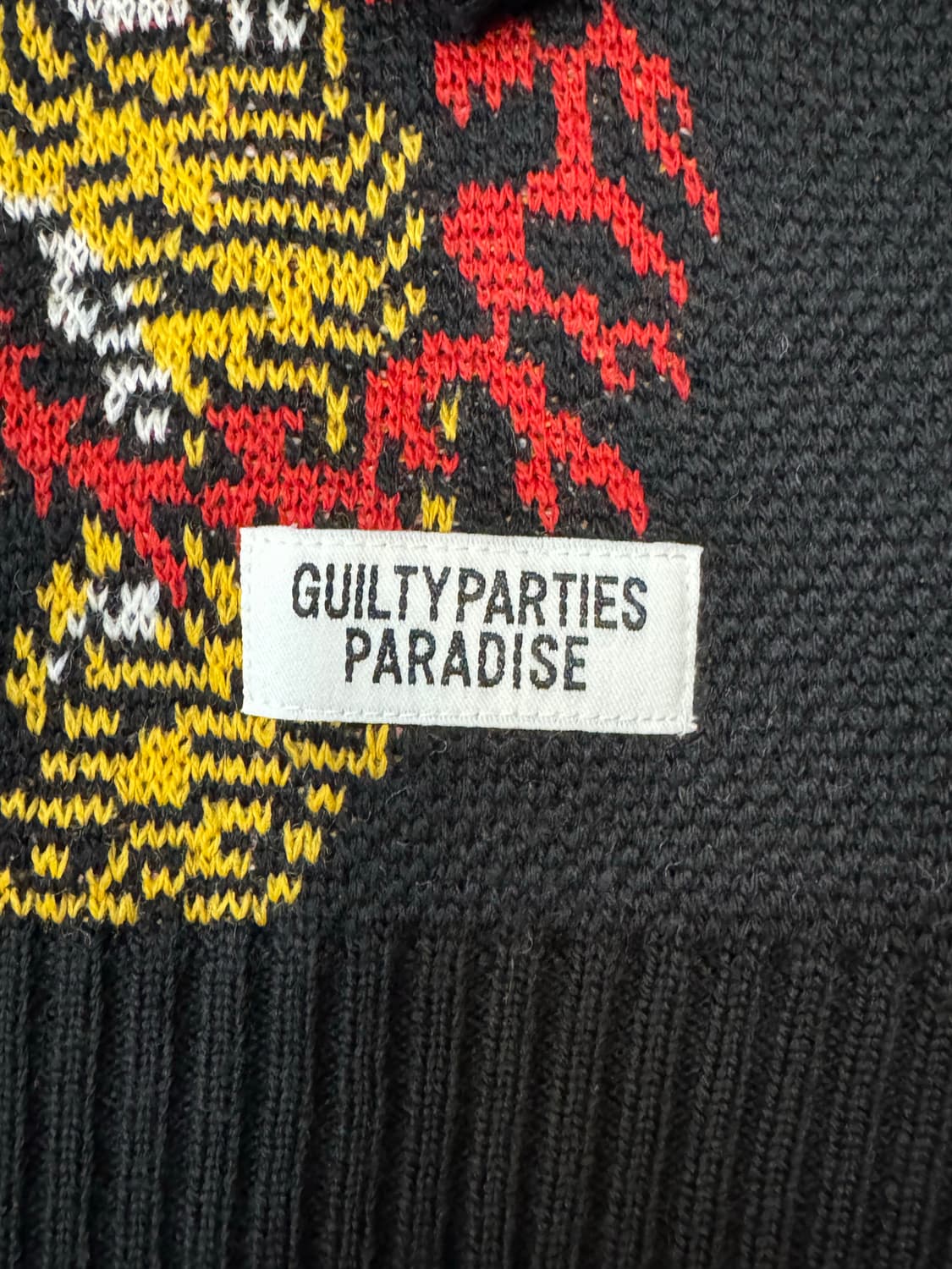 [M] 와코마리아 x 팀레히 자카드 울 니트 블랙 24FW 상품이미지5