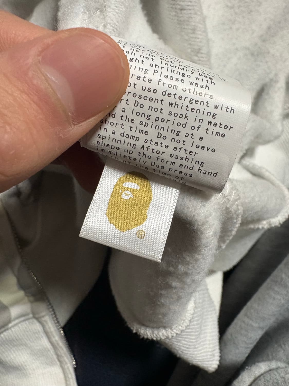 베이프 BAPE 샤크 풀집업 WGM 야광 후드 L사이즈 정품 상품이미지5