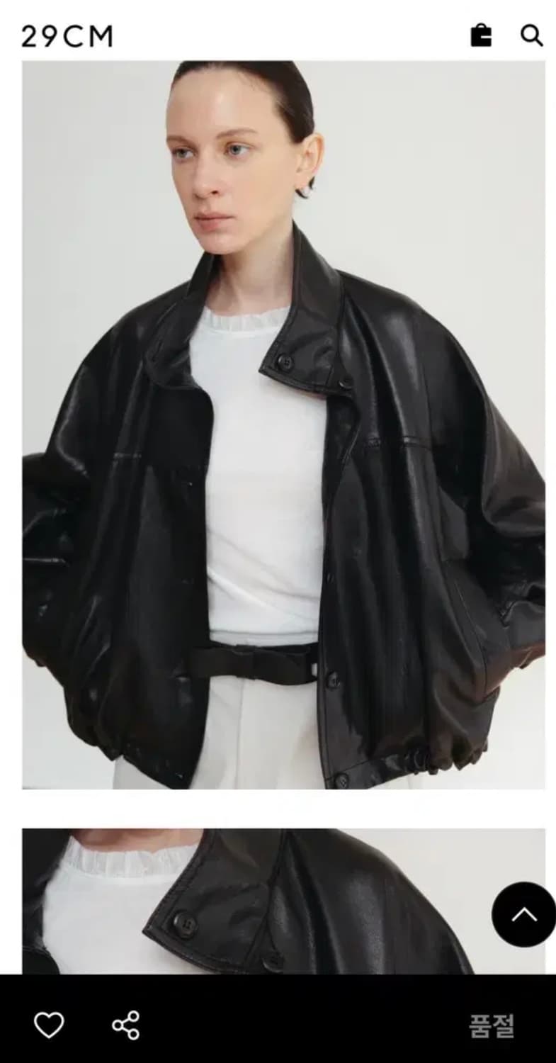 모노하 하이넥 버튼 자켓 블랙 상품이미지6