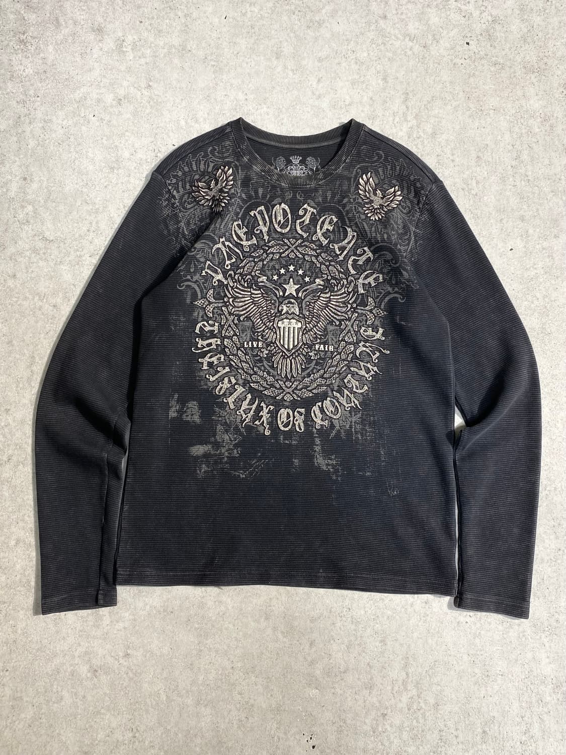 [XL] Prepotente 락시크 프린팅 와플 롱슬리브 상품이미지2