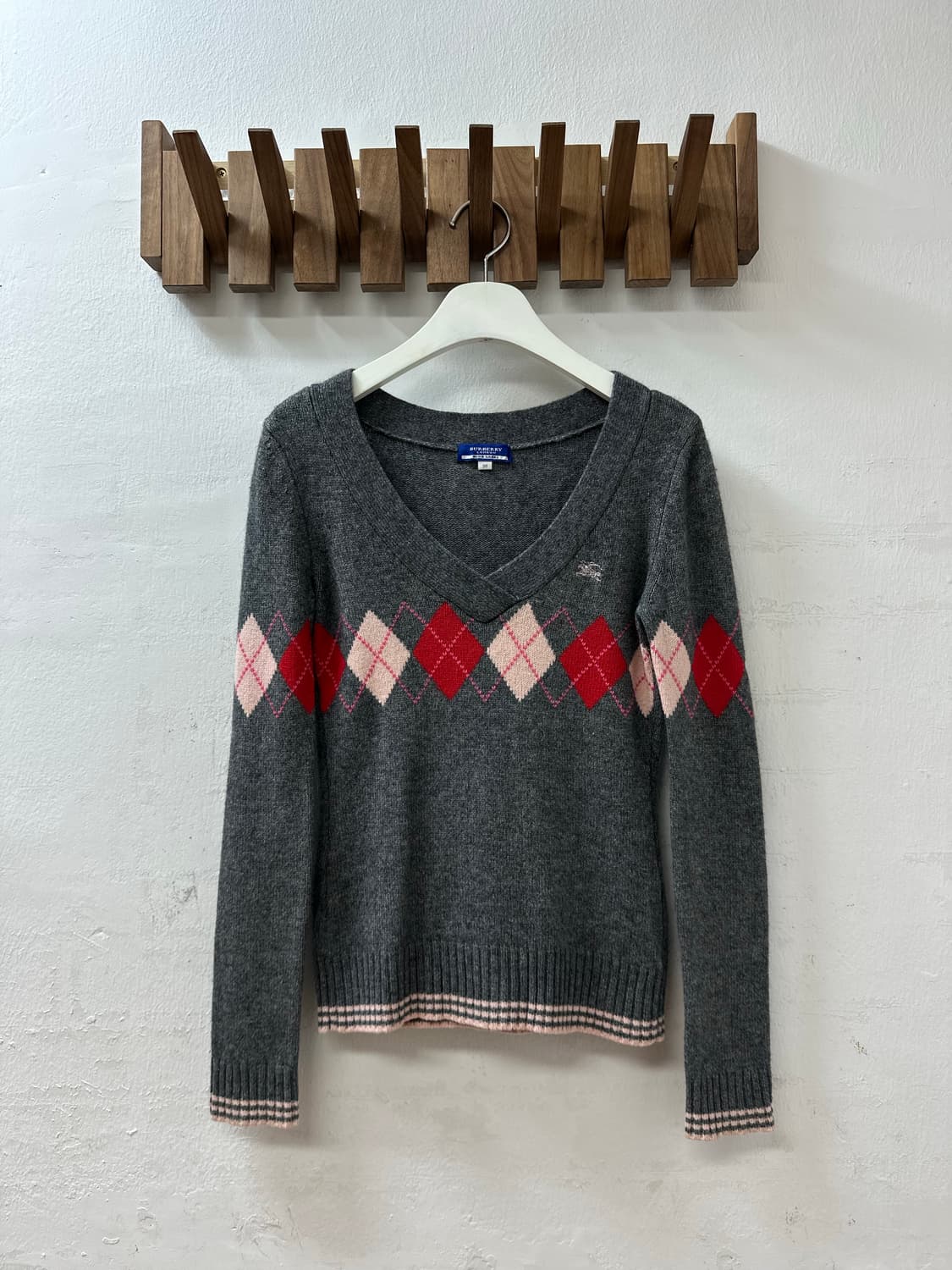 Burberry 버버리 블루라벨 아가일 울 니트 드라이완료 상품이미지1