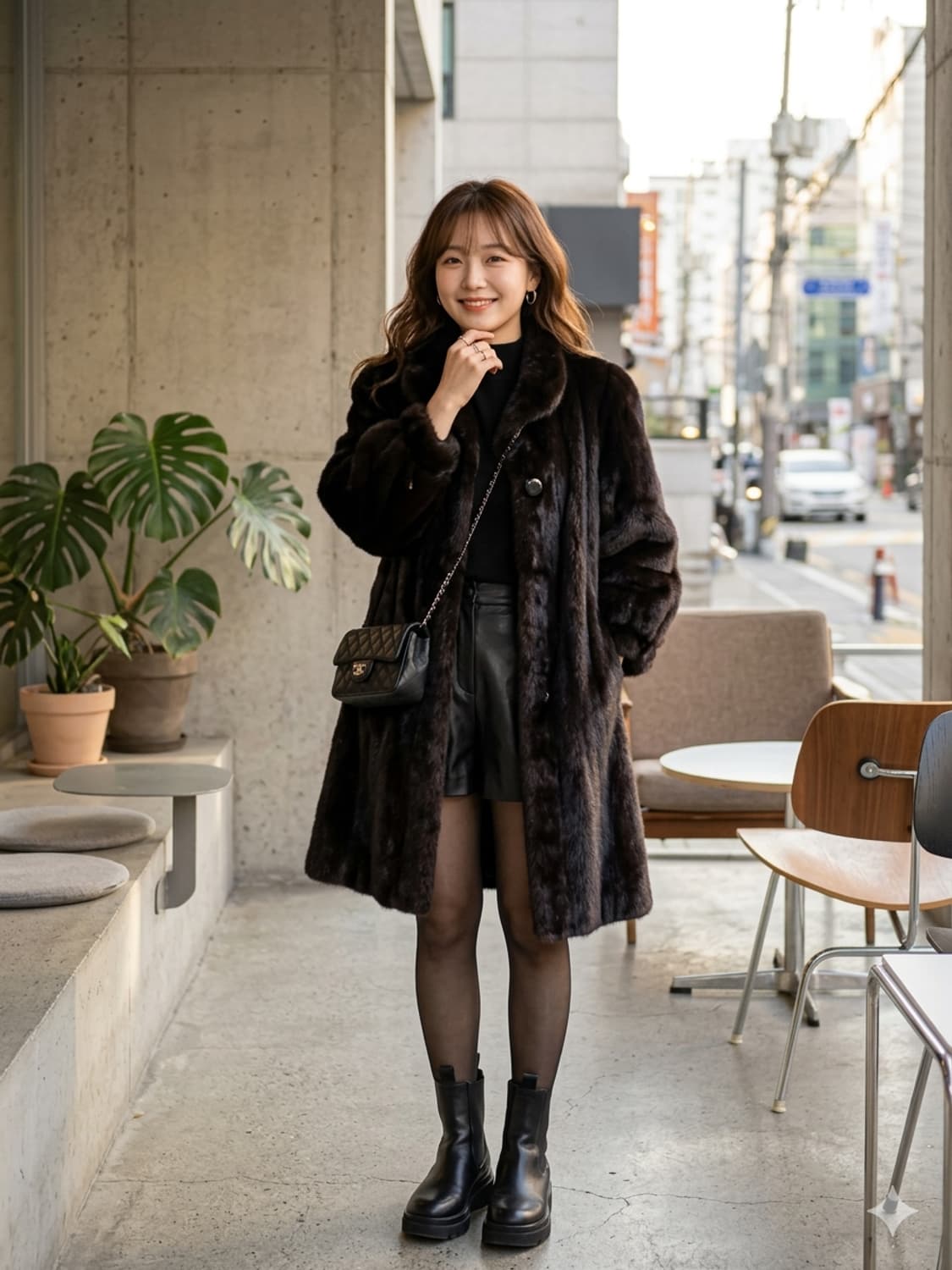 진도패션 르파르(Le Phare) 블랙그라마 리얼 밍크 코트 상품이미지1