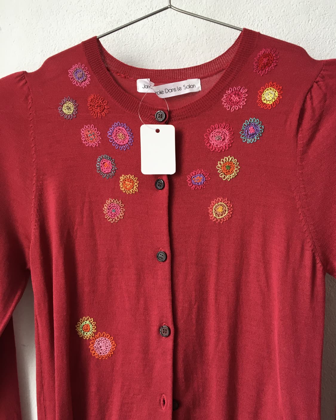 Embroidery point knit cardigan 상품이미지5