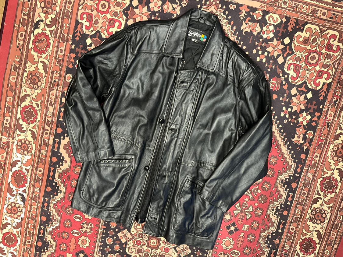 ( 2XL ) 가죽코트 가죽카코트 레더자켓 가죽롱코트 가죽롱자켓 상품이미지1