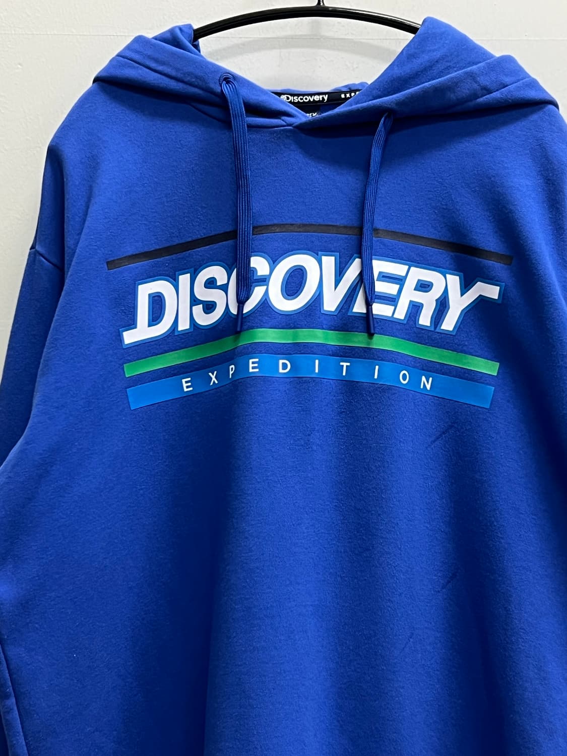 디스커버리 프린팅 로고 후드 티 블루 상품이미지3