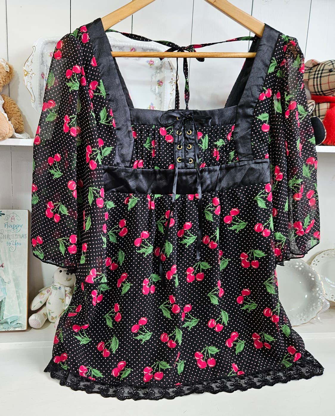 CECIL McBEE (세실 맥비) 체리 도트 코르셋 튜닉 상품이미지4