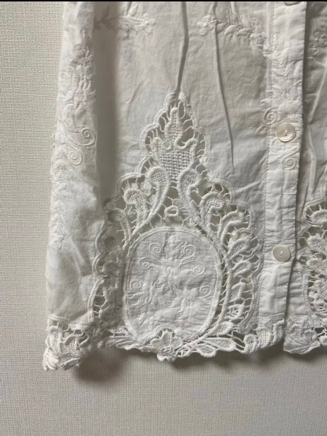 일본 빈티지 모리걸 하구미 레이스 민소매 티  상품이미지2