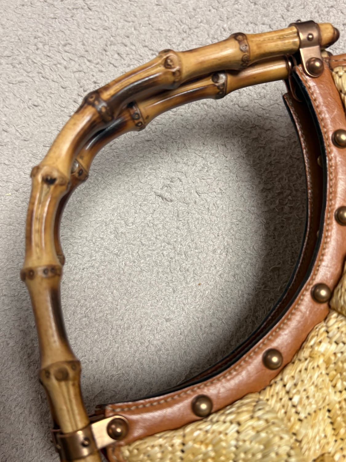 구찌(Gucci) 리미티드 에디션 라피아 플라워 뱀부 핸들 호보백(정품) 상품이미지7