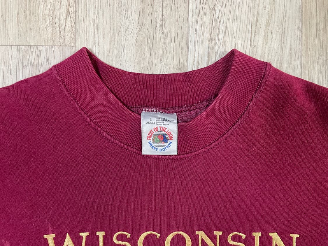 100~105) 90's 후르츠오브더룸 위스콘신 맨투맨(미국제) 상품이미지4