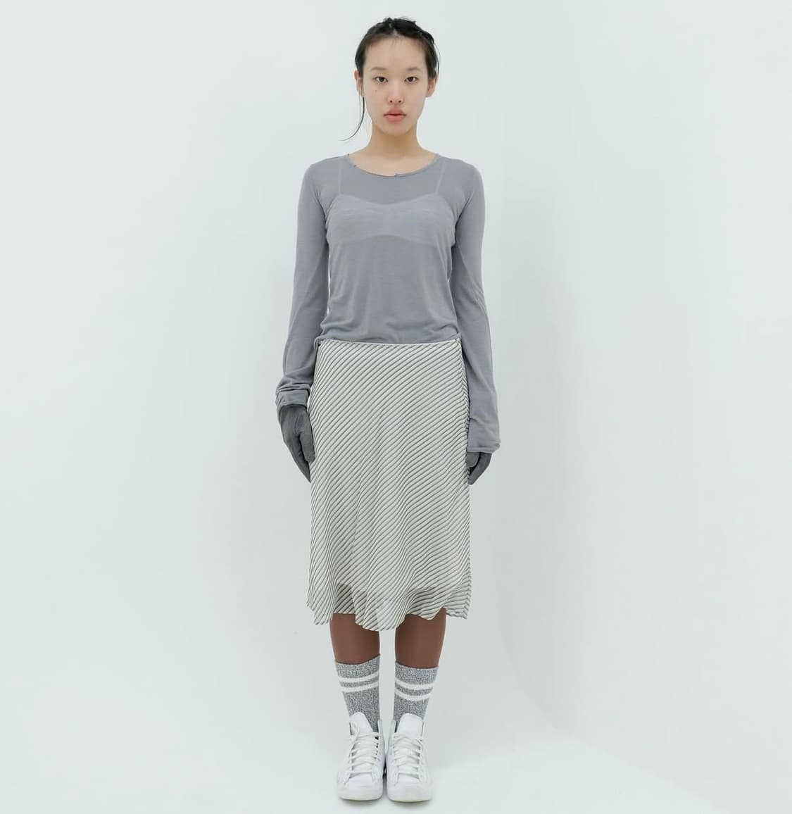 키야기 스커트 크림 상품이미지1