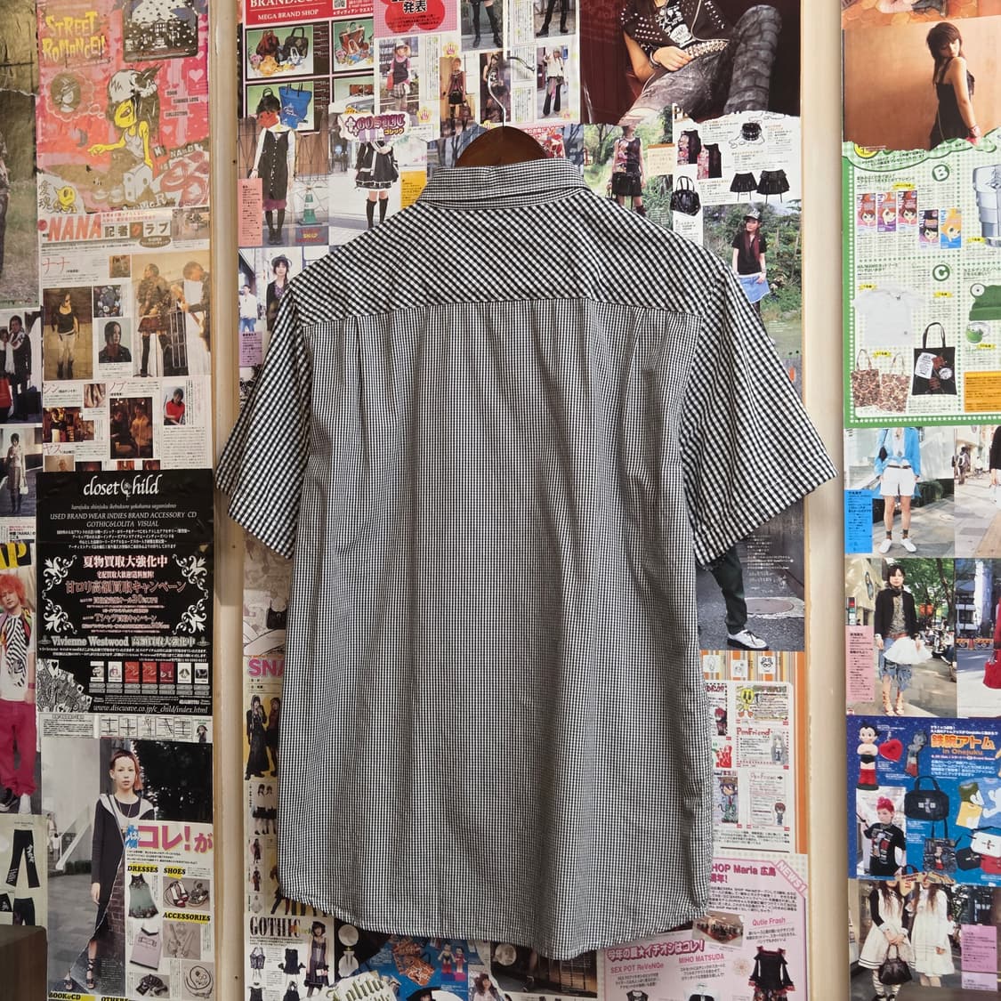 JPN 엑스라지 체크 배색 반팔 셔츠 상품이미지6