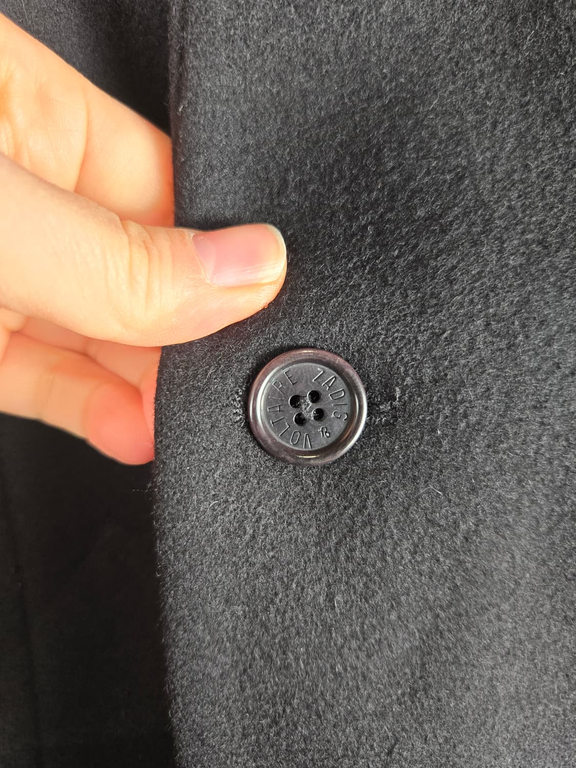 [무료배송]쟈딕앤볼테르 옴므 M 남성 울 혼방 3버튼 싱글 코트 블랙 상품이미지7