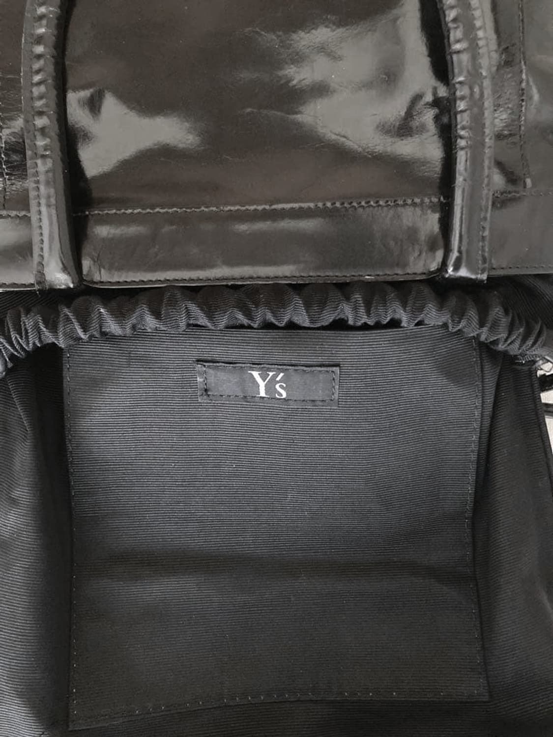 요지 야마모토 와이즈 소가죽 드로스트링 핸드백 상품이미지7