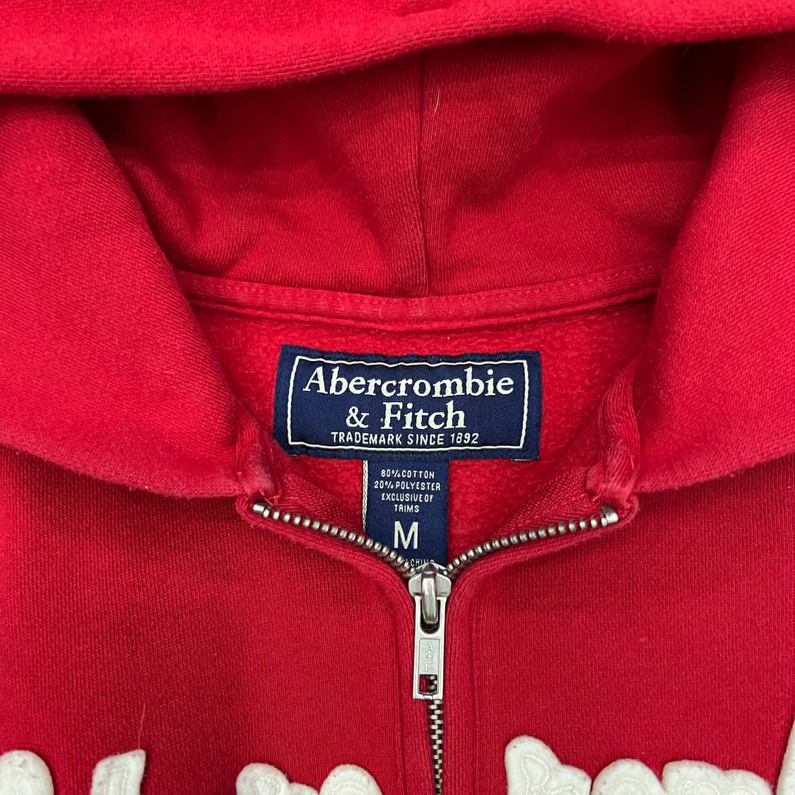 착샷O 아베크롬비 레드 반집업 후드 상품이미지2