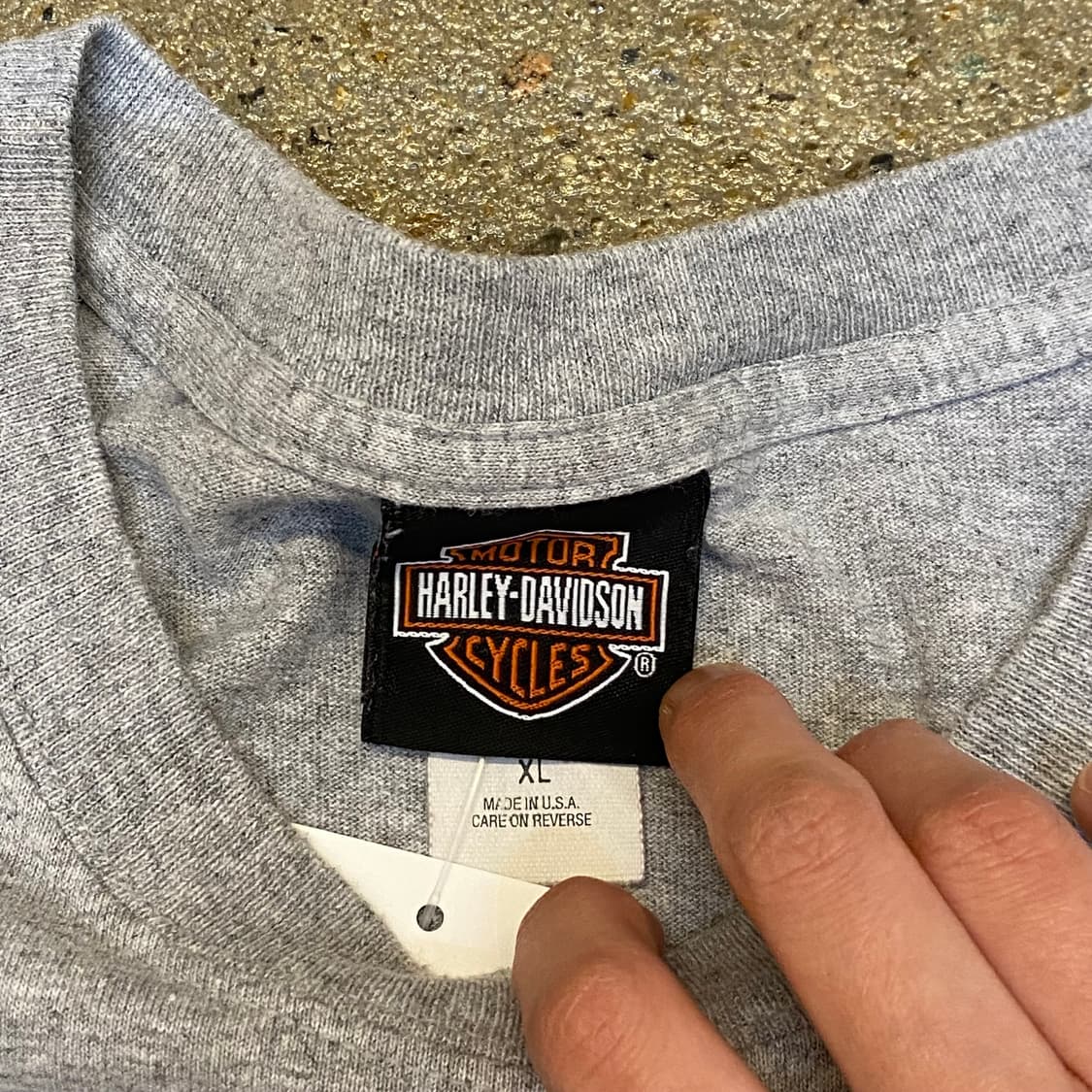 미국 빈티지 할리데이비슨 손바닥 프린팅 락티셔츠 반팔티 상품이미지3