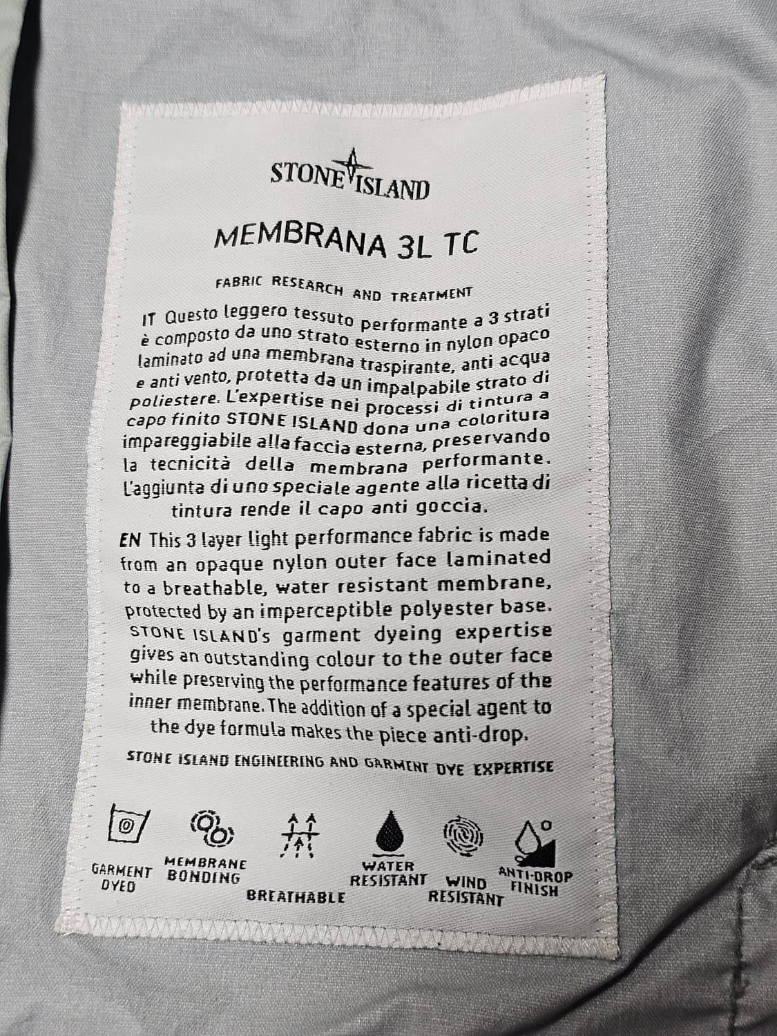 스톤아일랜드 멤브라나 3L TC 자켓 상품이미지8