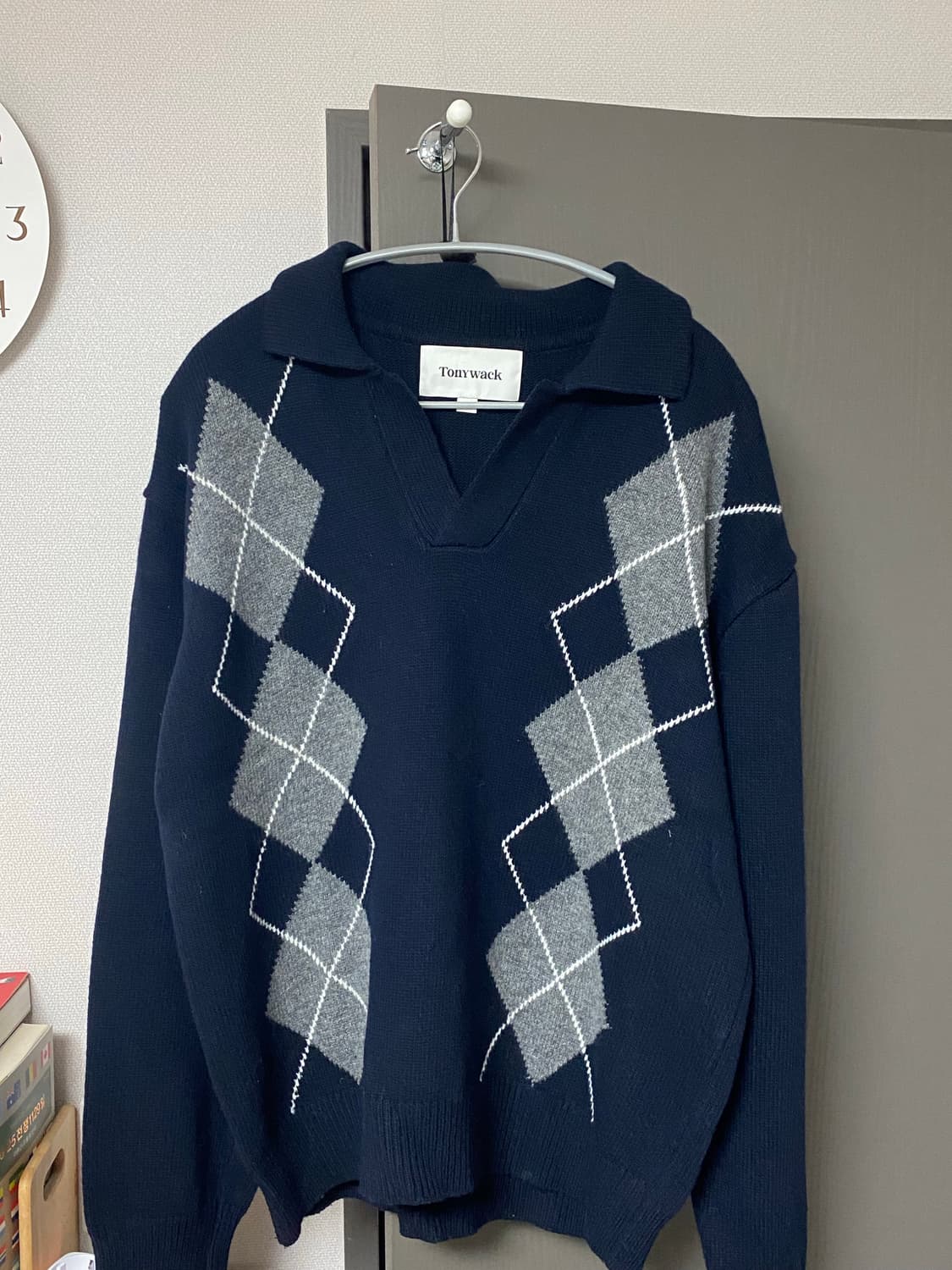 (M) 토니웩 아가일 니트 스웨터 상품이미지1