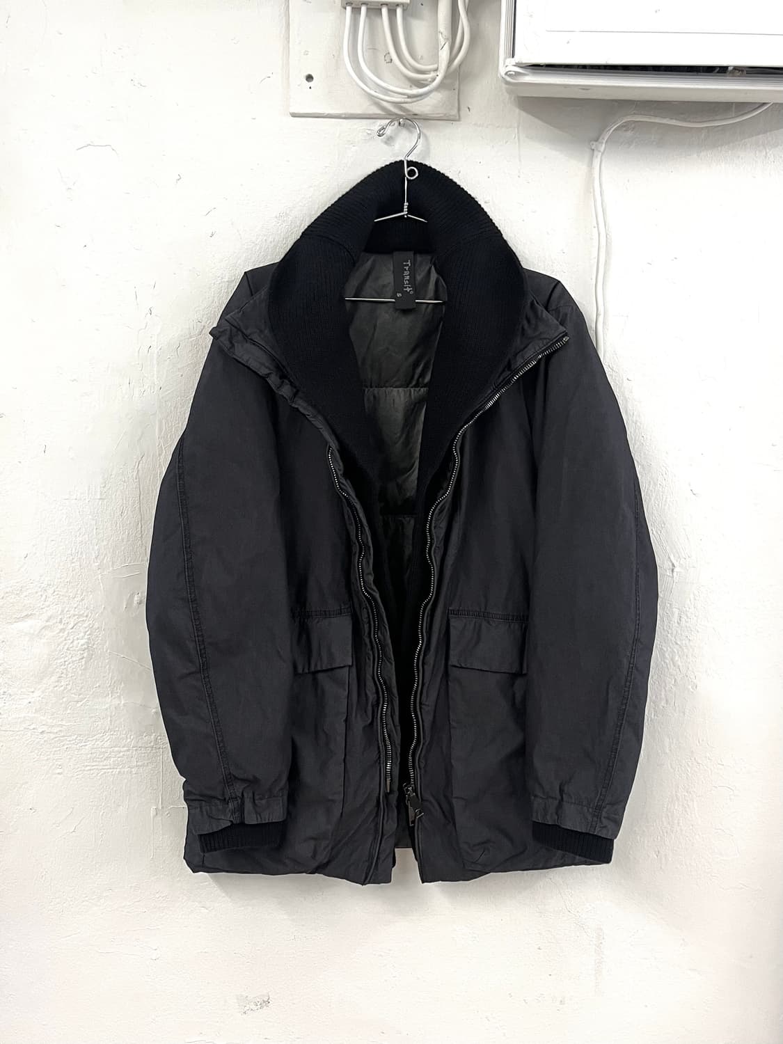 트랜짓 코팅 코튼 하이넥 자켓 상품이미지3