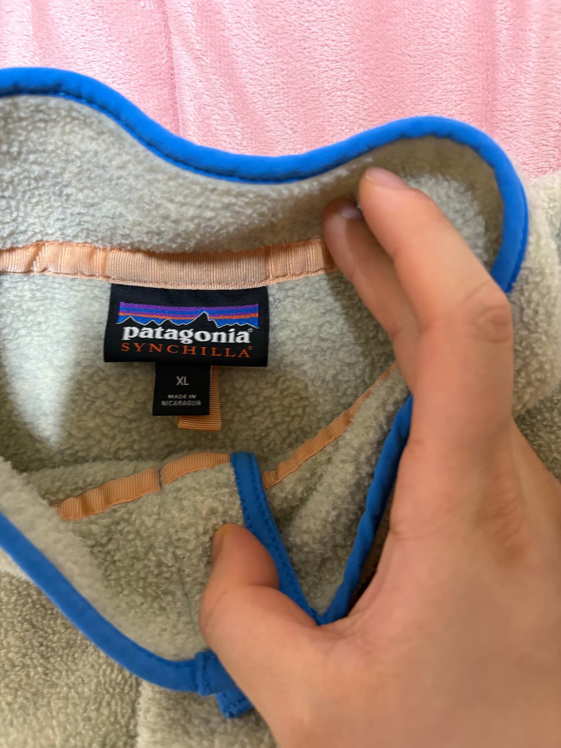 (W) 파타고니아 라이트웨이트 신칠라 스냅-T 플리스 풀오버 오트밀 헤더 상품이미지4