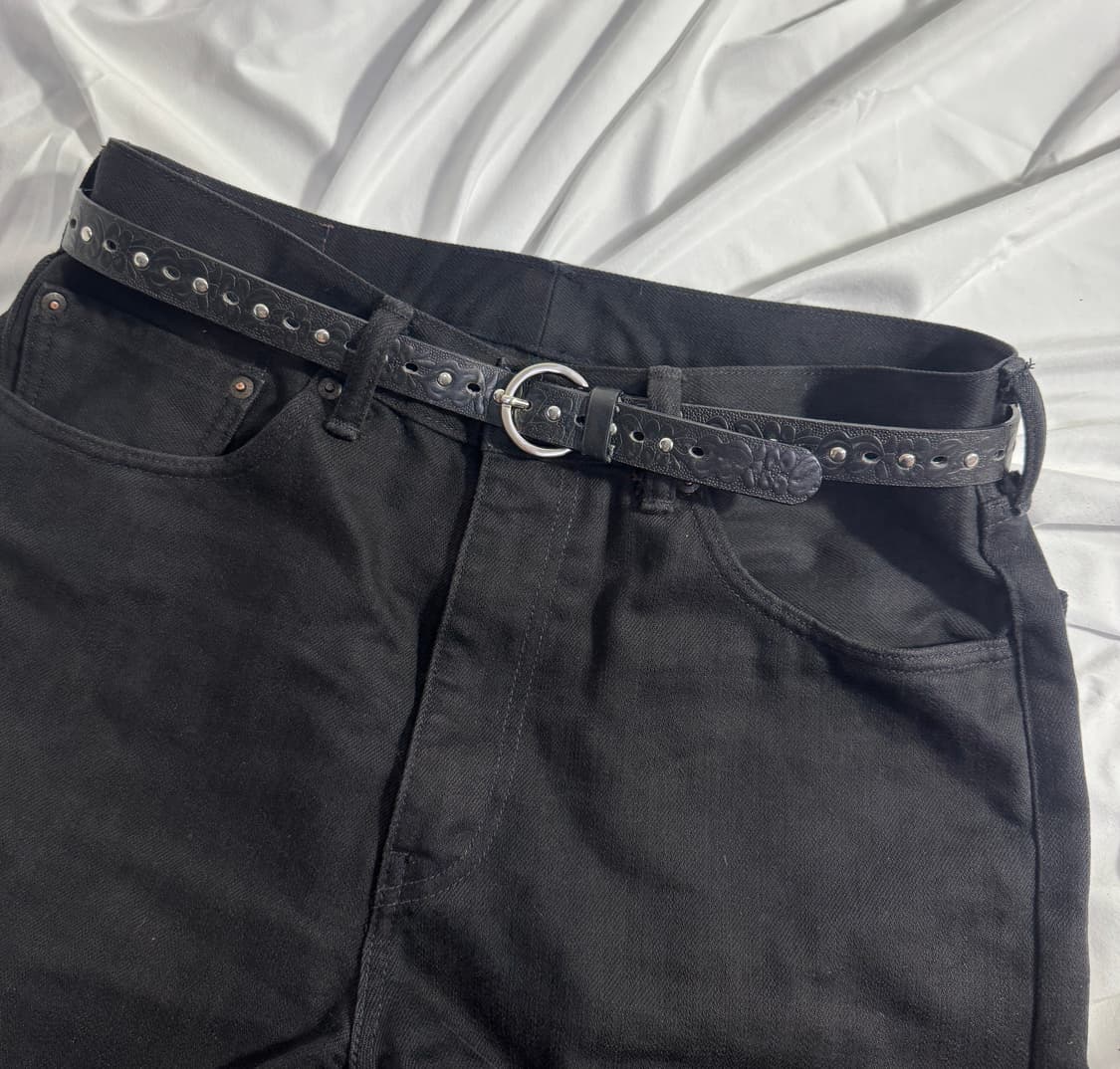 빈티지 플로럴 엠보 레더 벨트 웨스턴 상품이미지1