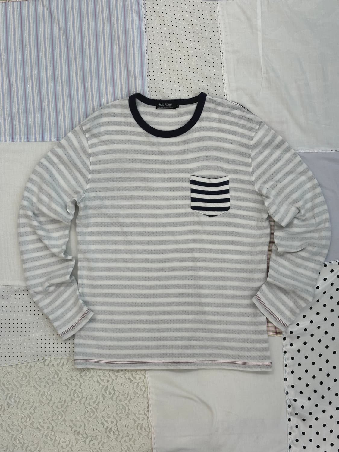 BEAMS HEART 스트라이프 포켓 롱슬리브 티 상품이미지8