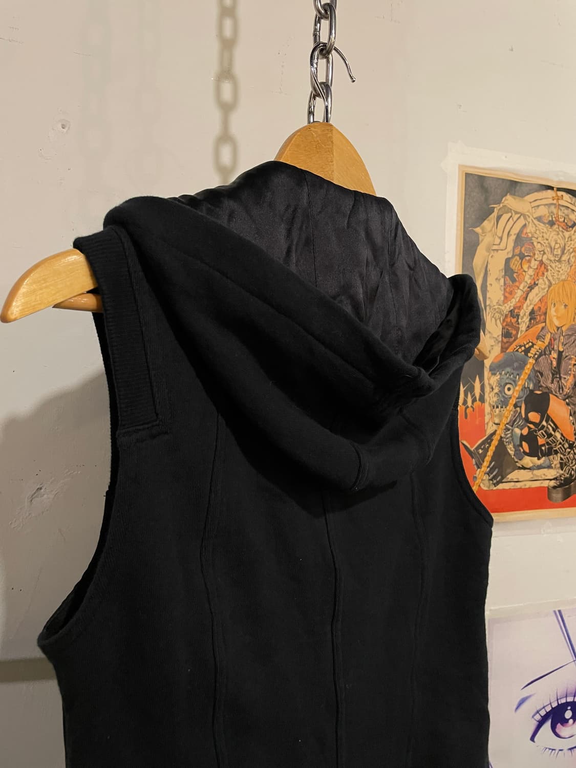 hiroko bis 히로코비스 실크 배색 블랙 스터드 집업 후드 베스트 상품이미지4