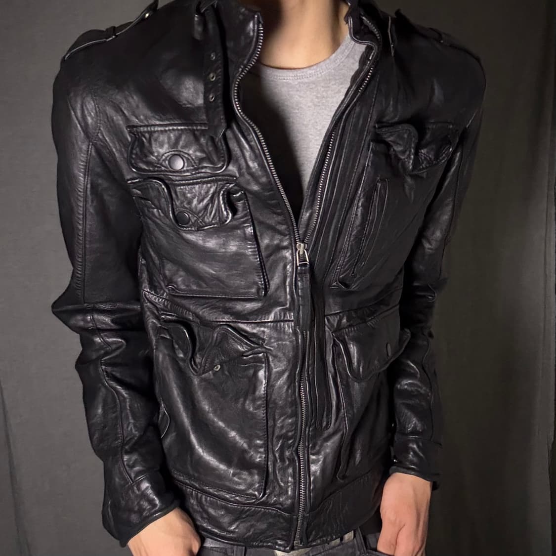 포켓 디테일 양가죽 자켓 상품이미지2