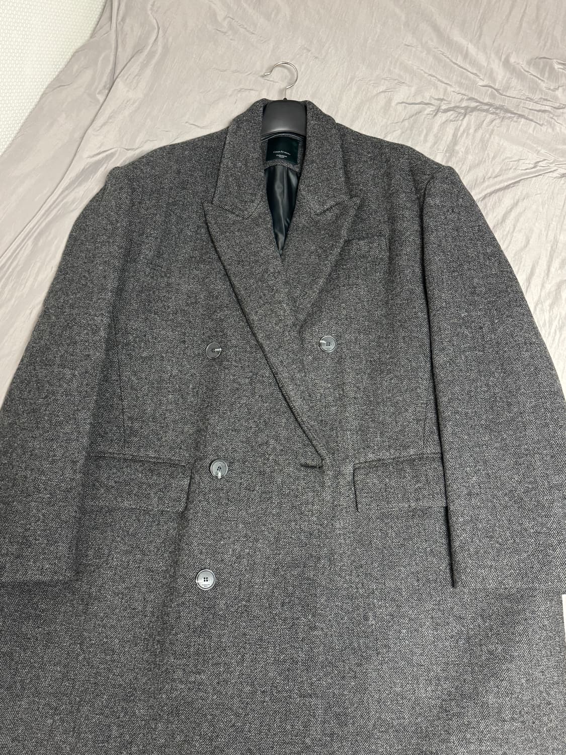 [1회착용/1] 24FW 언더마이카 헤링본 오버핏 코트 상품이미지5