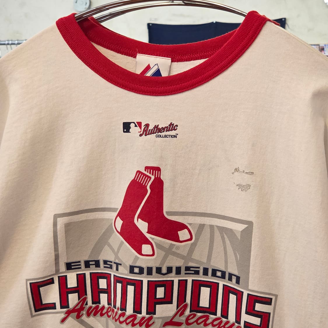 마제스틱 00s 레드 링거 반팔 상품이미지2