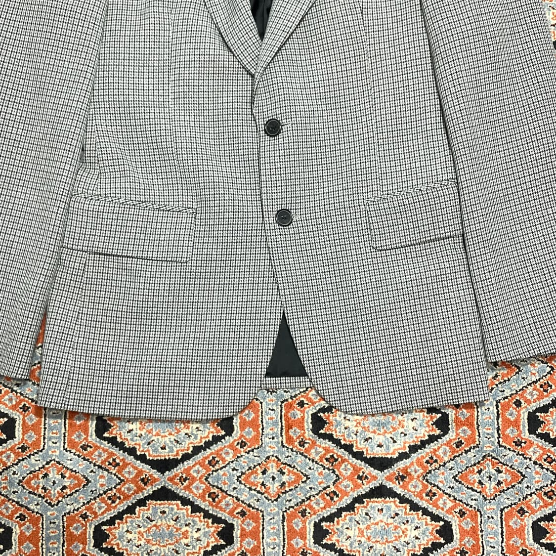 지오송지오 네이비 하운드체크 투버튼 자켓 남성95 상품이미지3