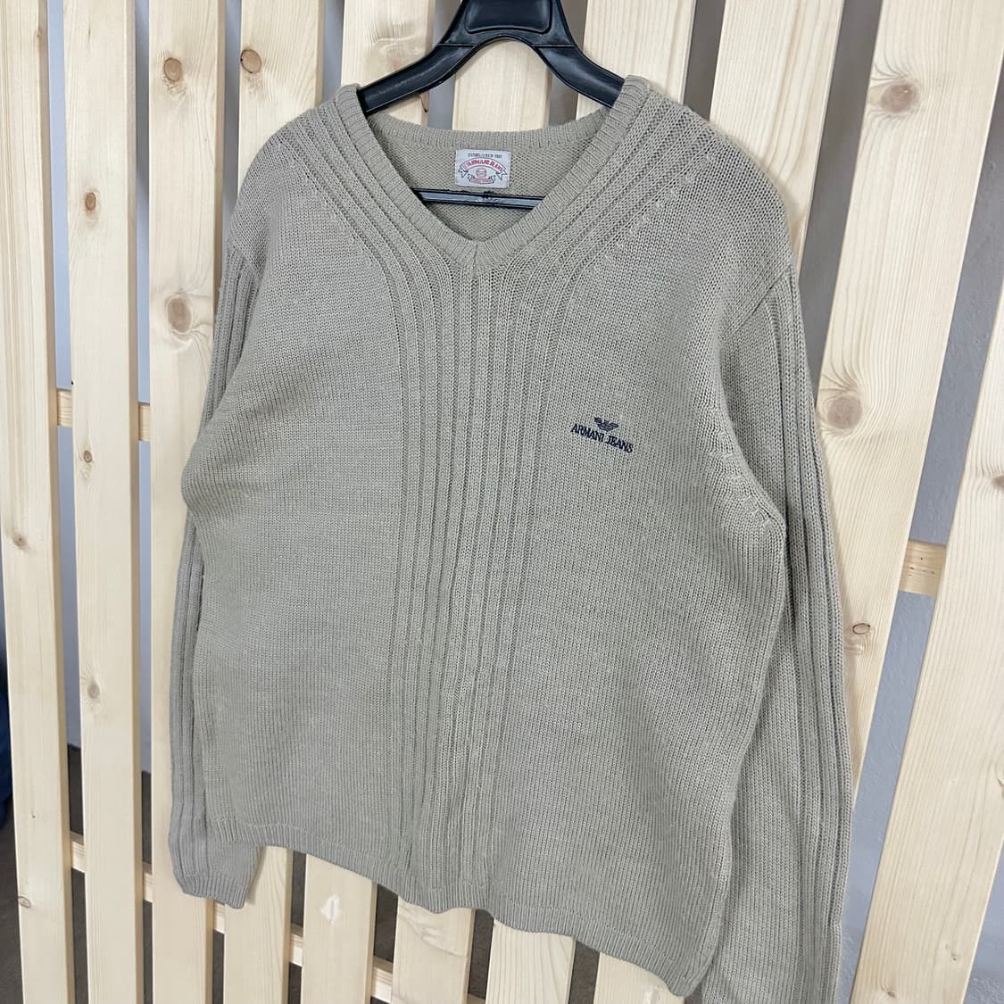 (M) 아르마니 진스 베이지 니트 스웨터 상품이미지2