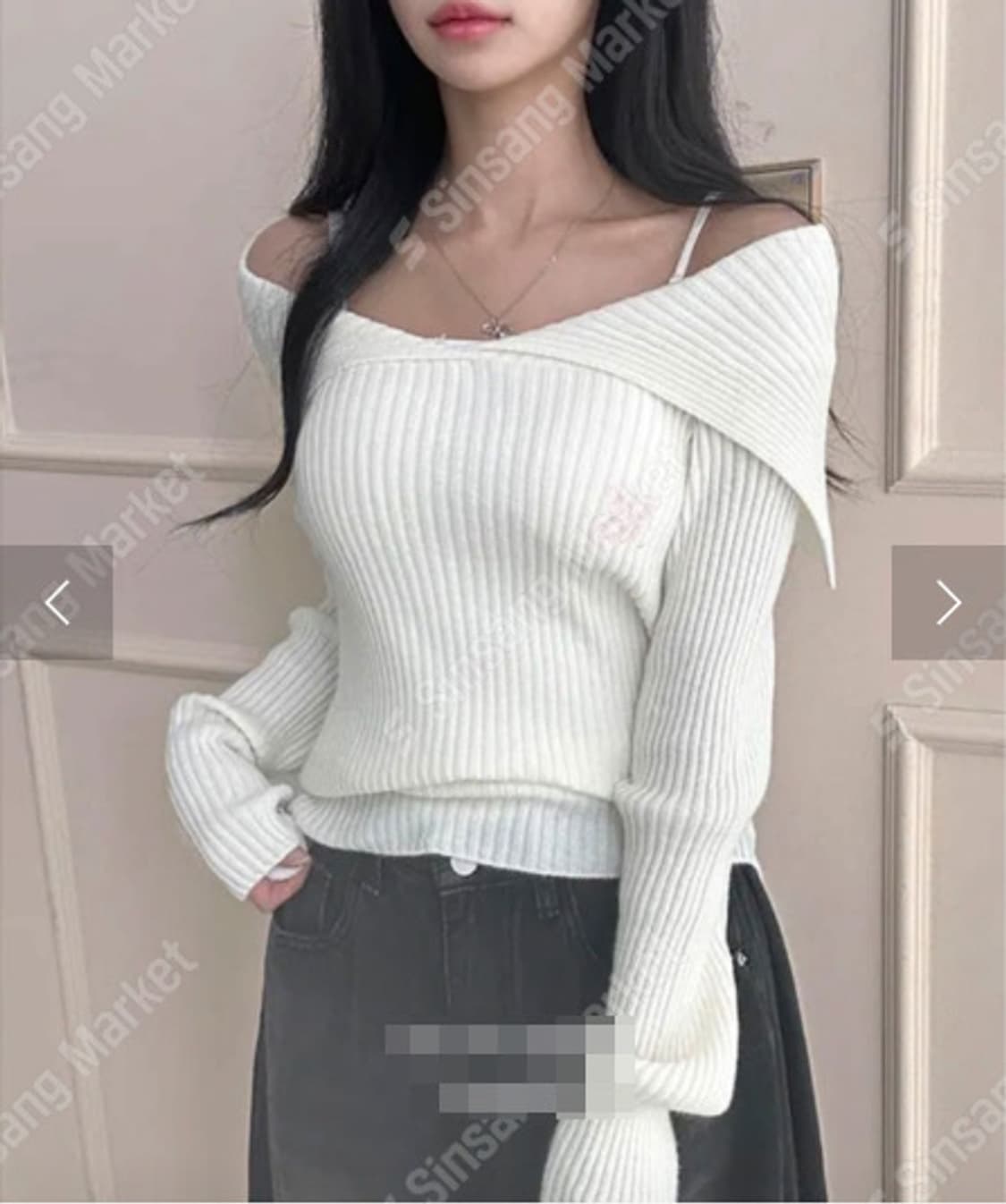 에이블리 화이트 그레이 새상품 오프숄더  상품이미지1