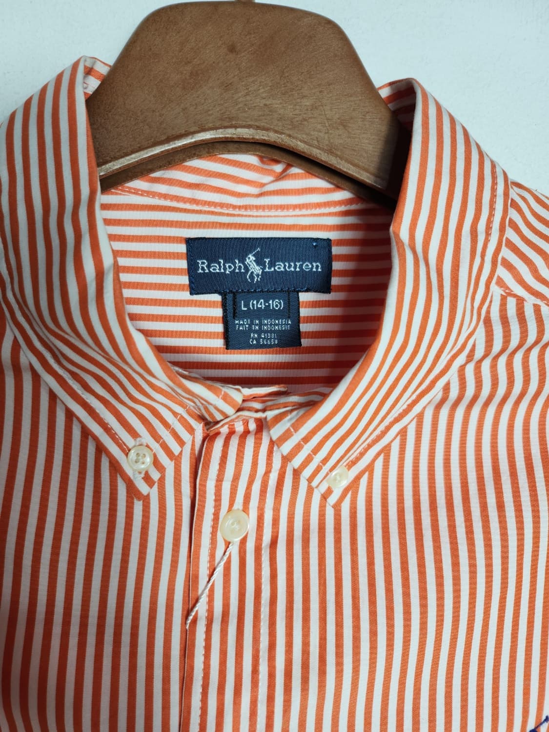 L 폴로 랄프로렌 오렌지색 스트라이프 셔츠 상품이미지2