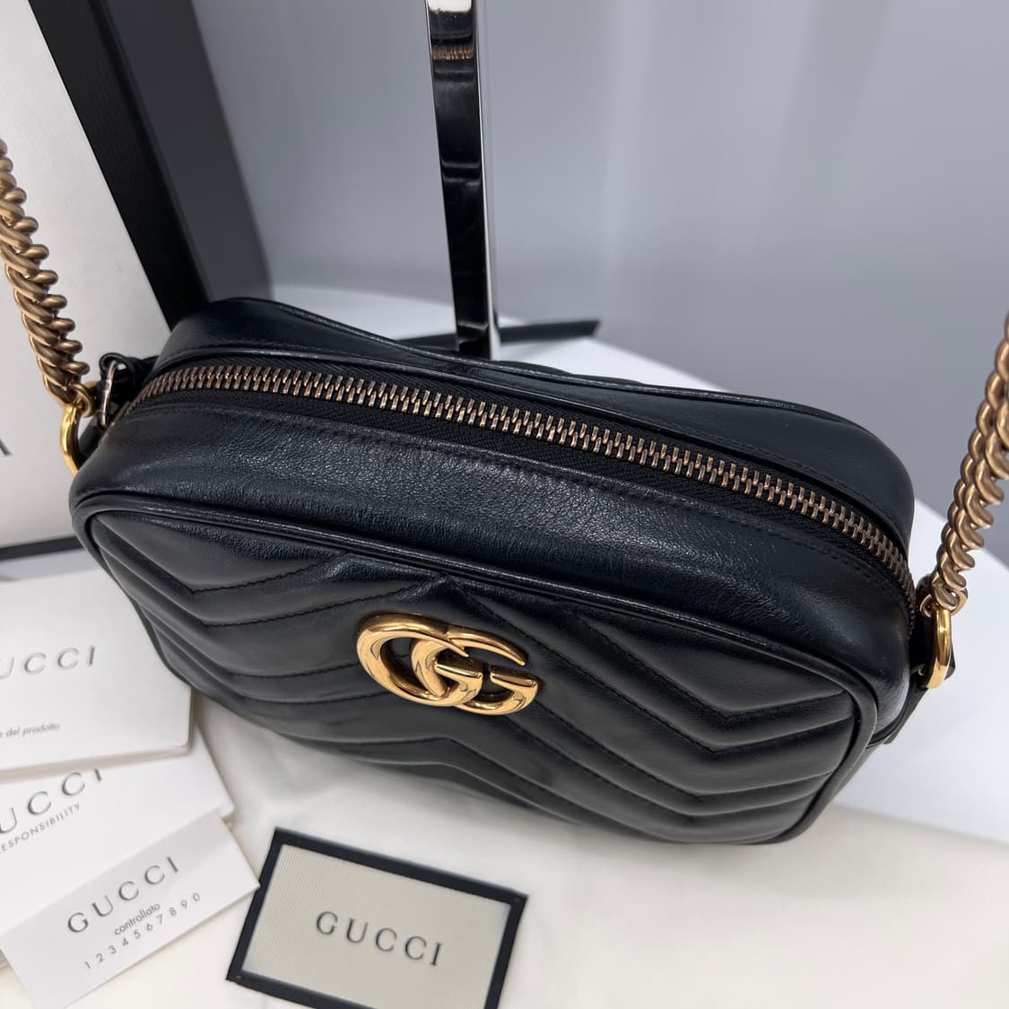구찌 GG 마몽 미니 크로스백 블랙 (448065) 상품이미지5