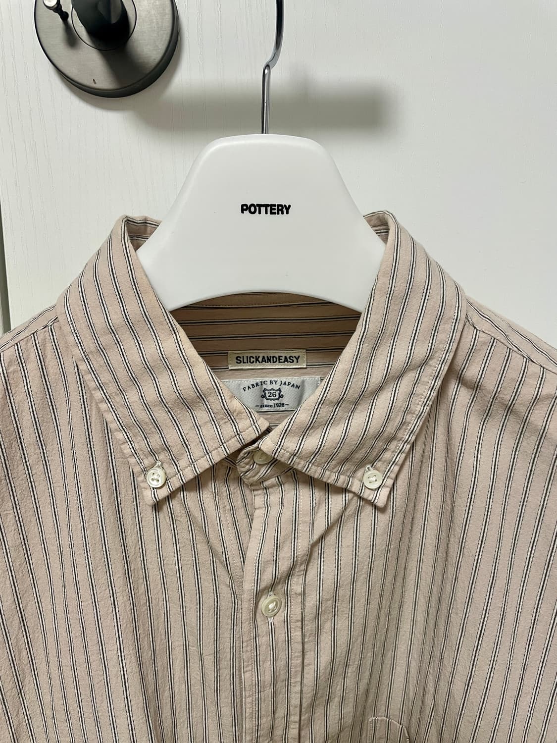 슬릭앤이지 슬릭 셔츠 코랄 스트라이프 3사이즈  상품이미지7